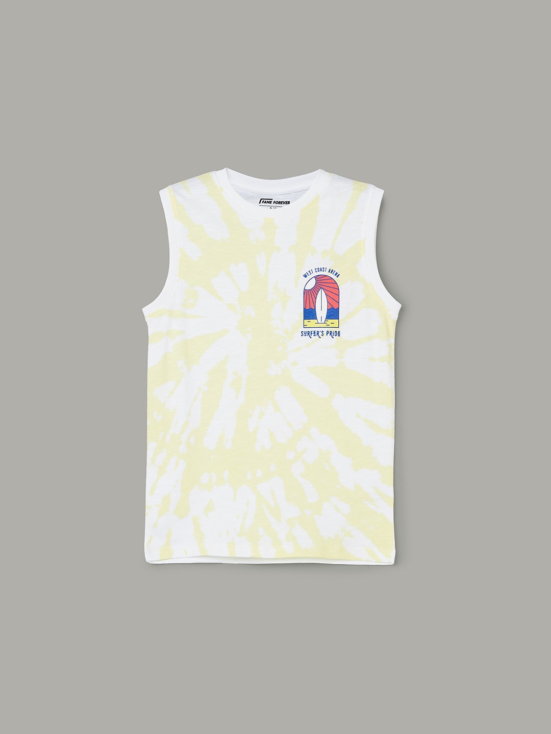 

Fame Forever by Lifestyle Boys Tie and Dye Printed Cotton T-shirt, White