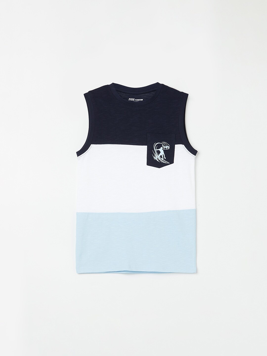 

Fame Forever by Lifestyle Boys Colourblocked Cotton T-shirt, White