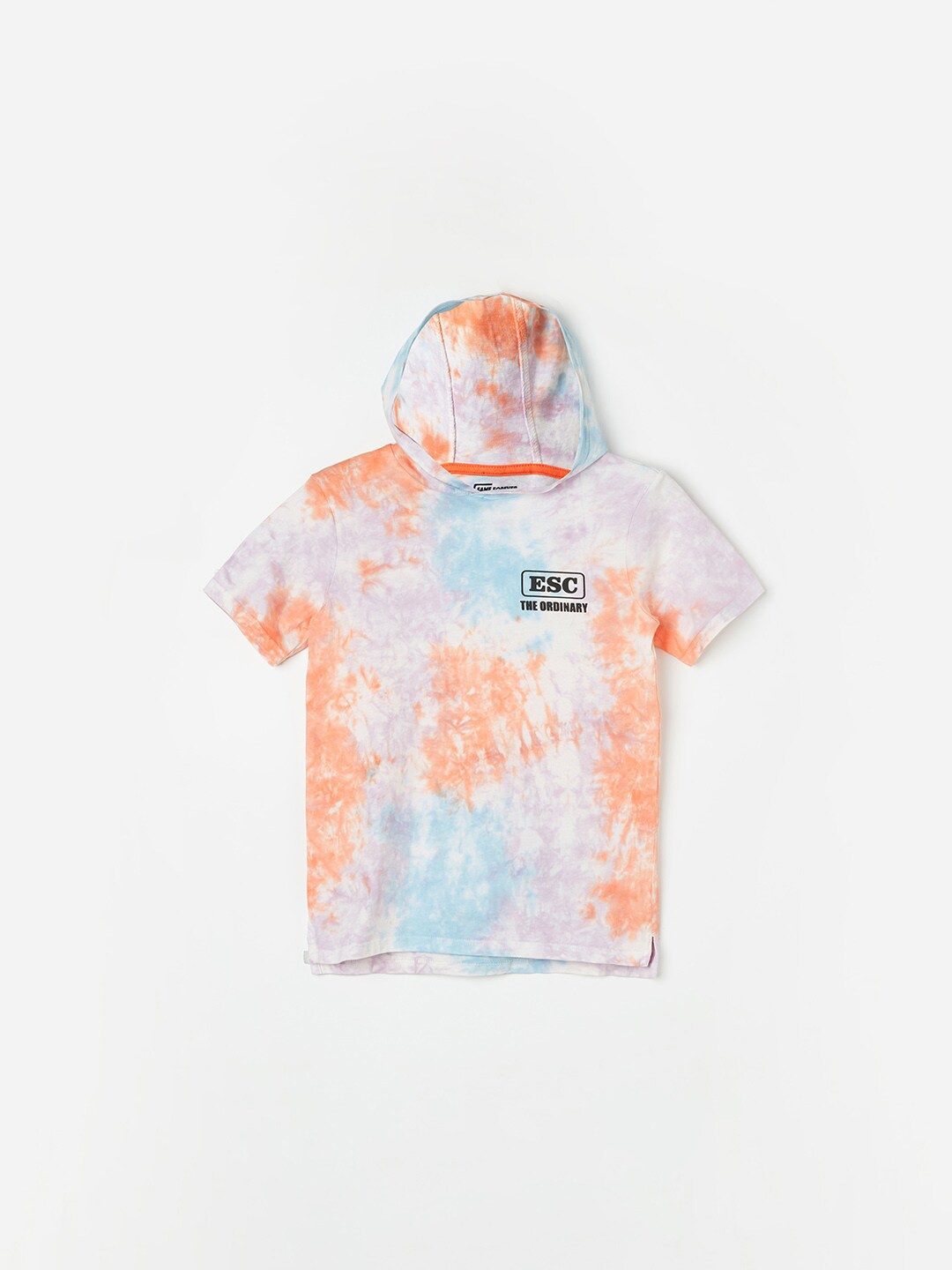 

Fame Forever by Lifestyle Boys Abstract Printed Hooded Cotton T-shirt, White