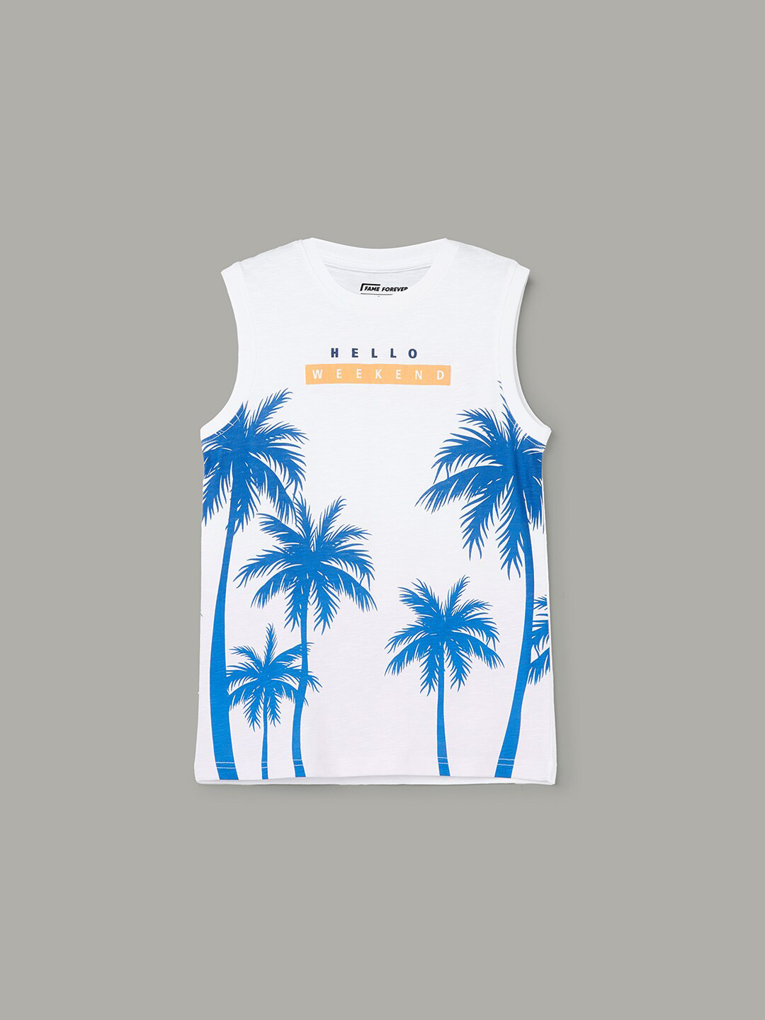 

Fame Forever by Lifestyle Boys Tropical Printed Cotton T-shirt, Green