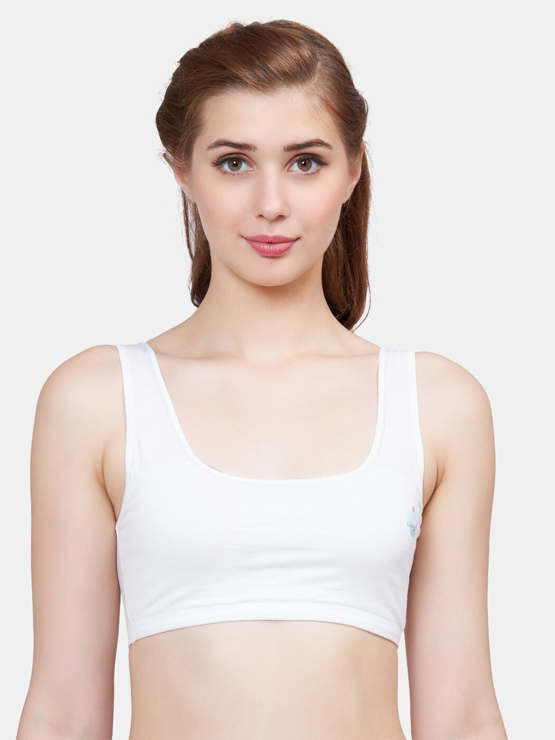 

PLUMBURY Girls Full Coverage Non Padded Beginners Bra With All Day Comfort, White