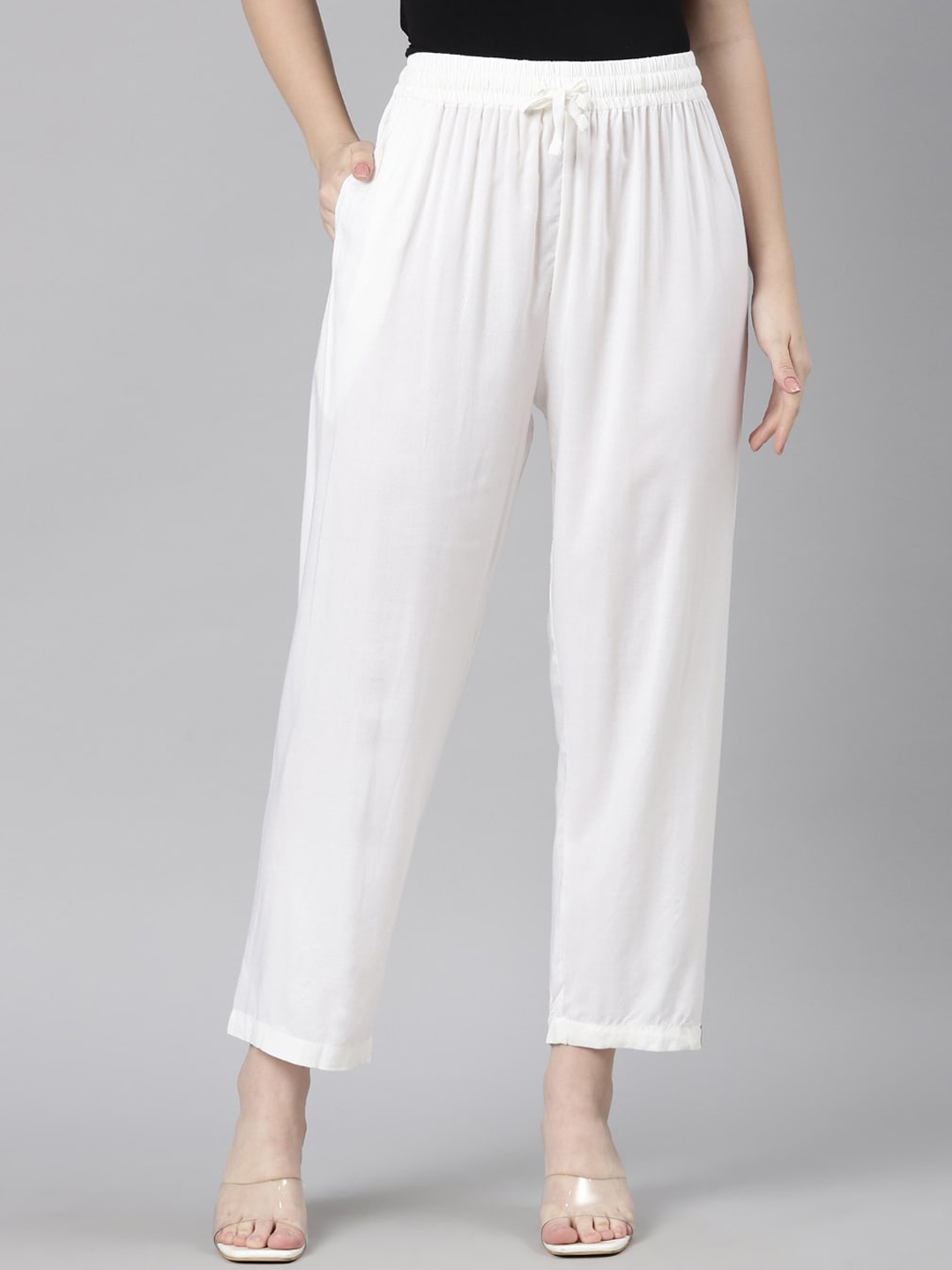 

TWIN BIRDS Relaxed Fit Palazzo, Off white