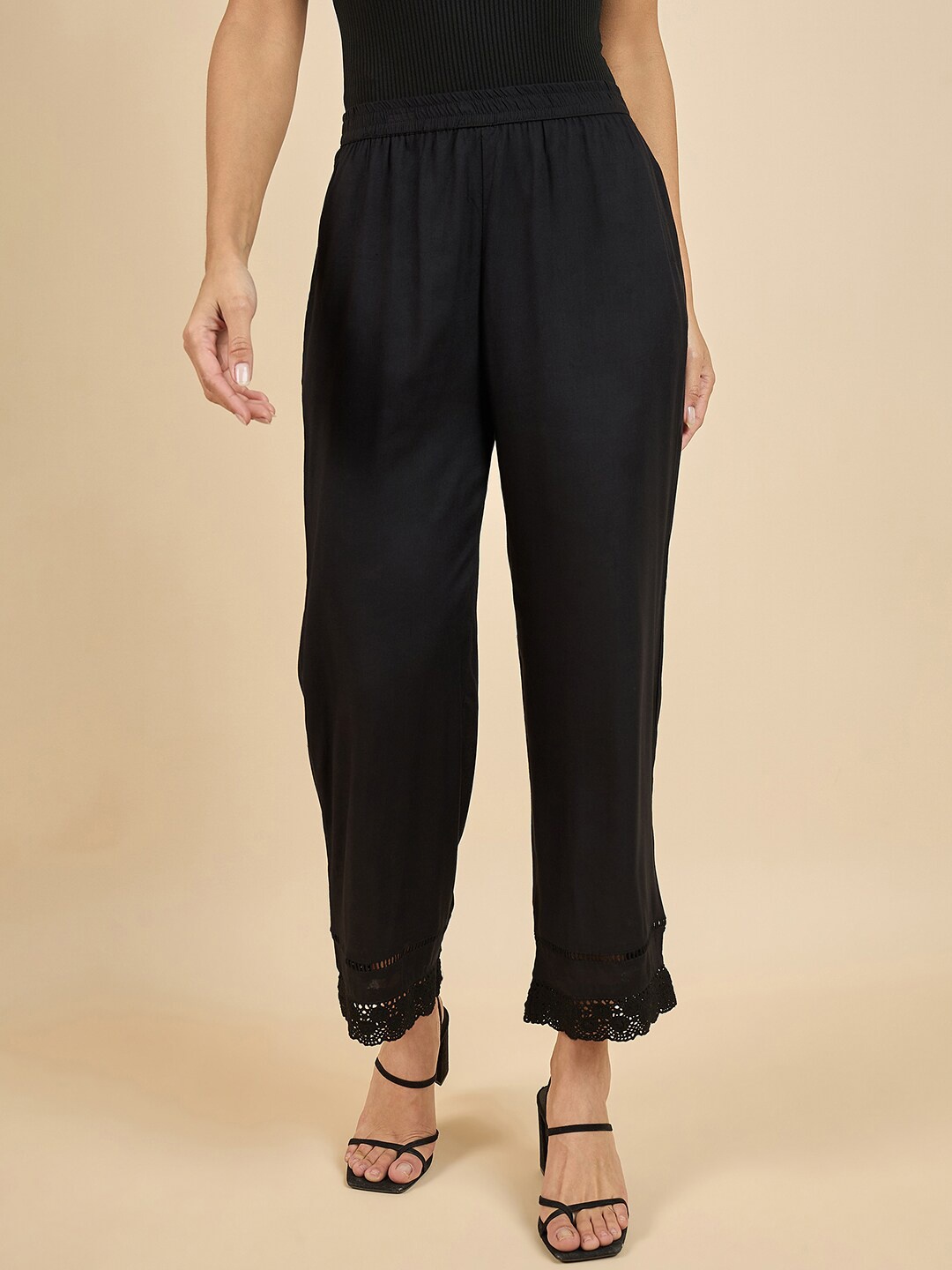 

Azira Women Straight Palazzos, Black