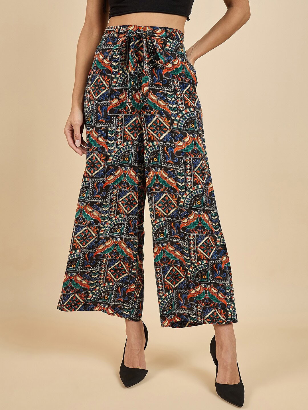 

Azira Women Ethnic Motifs Printed Palazzos, Blue