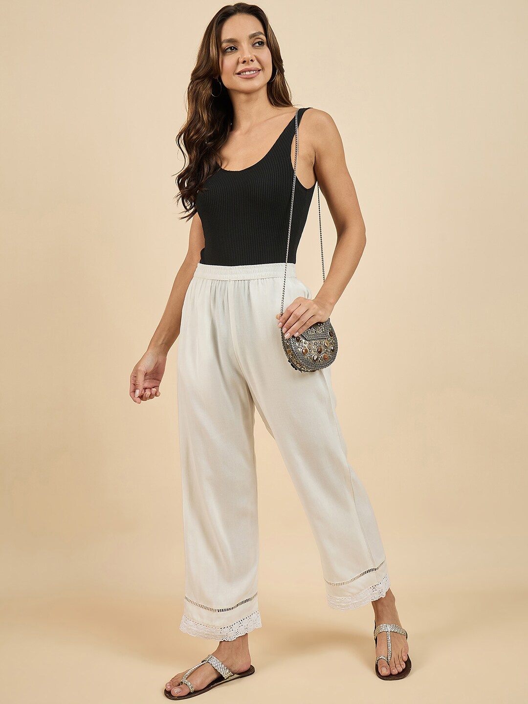 

Azira Women Straight Palazzos, White