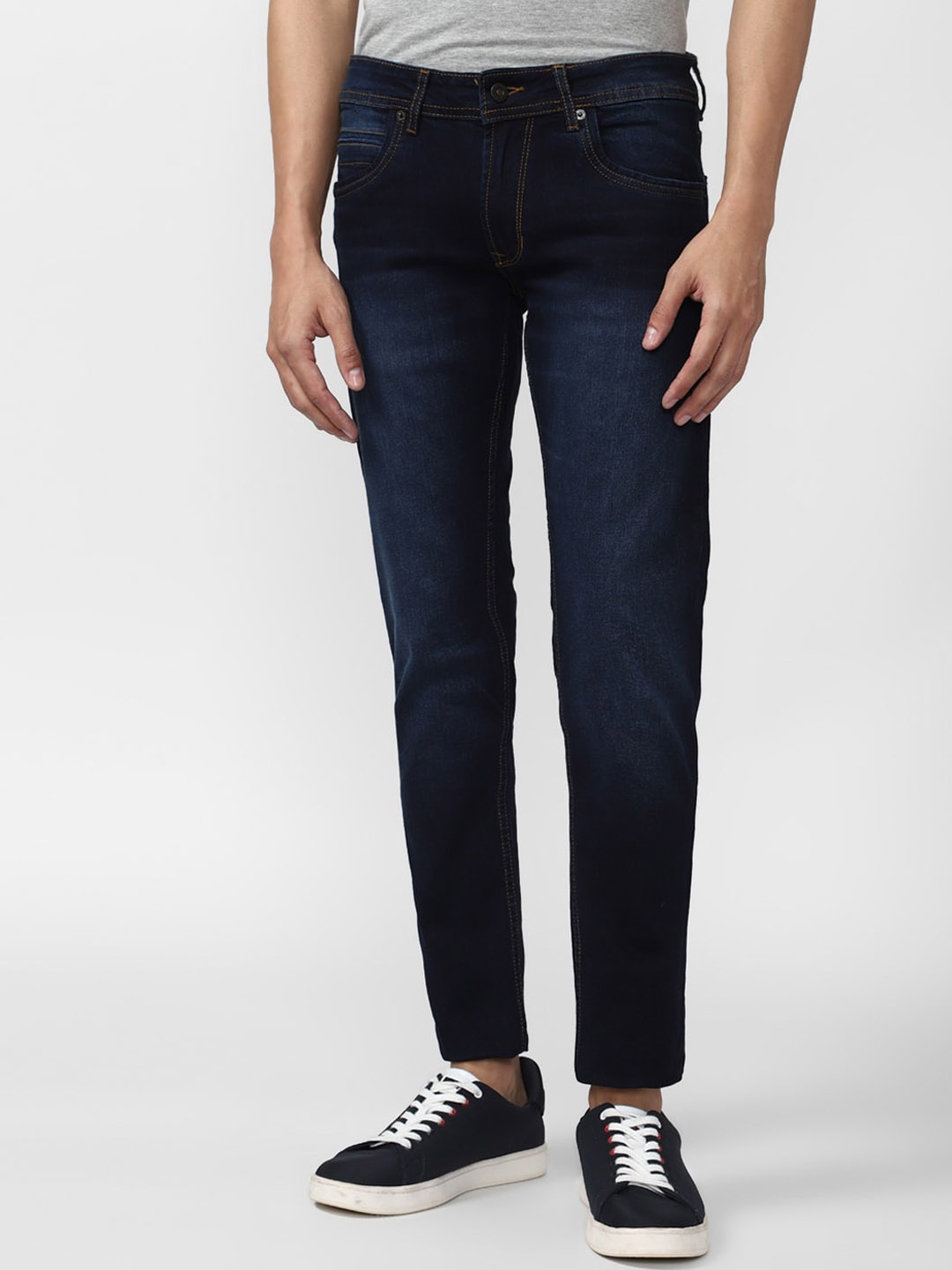 

Peter England Casuals Men Mid-Rise Skinny Fit Light Fade Jeans, Navy blue