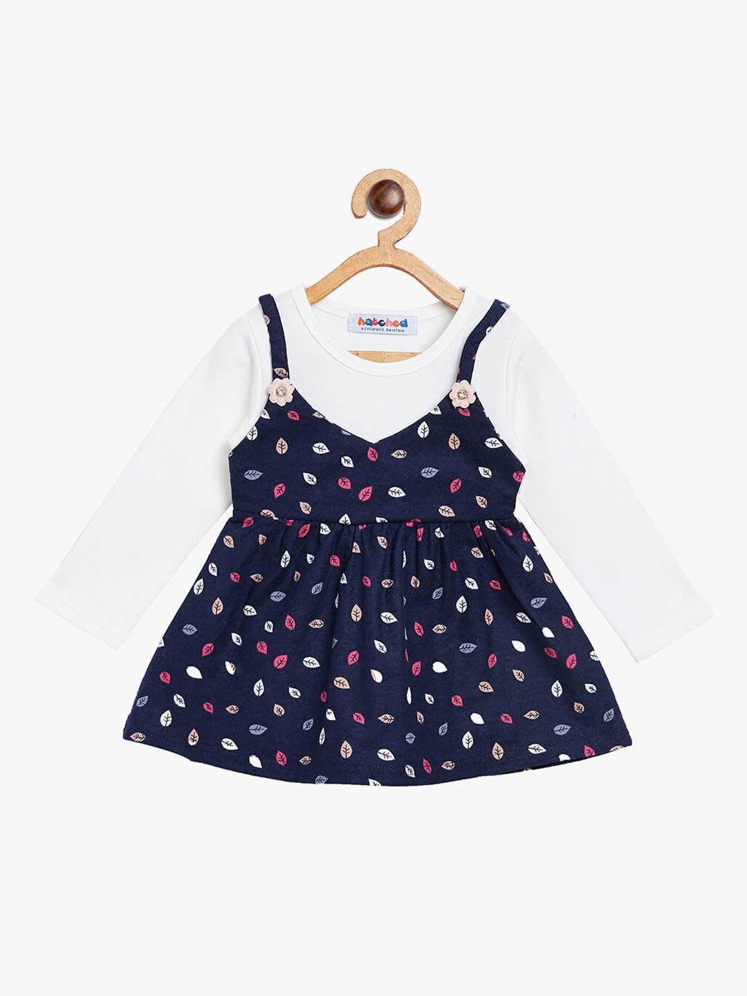 

BAESD Girls Floral Printed Cotton Fit & Flare Dress, Blue