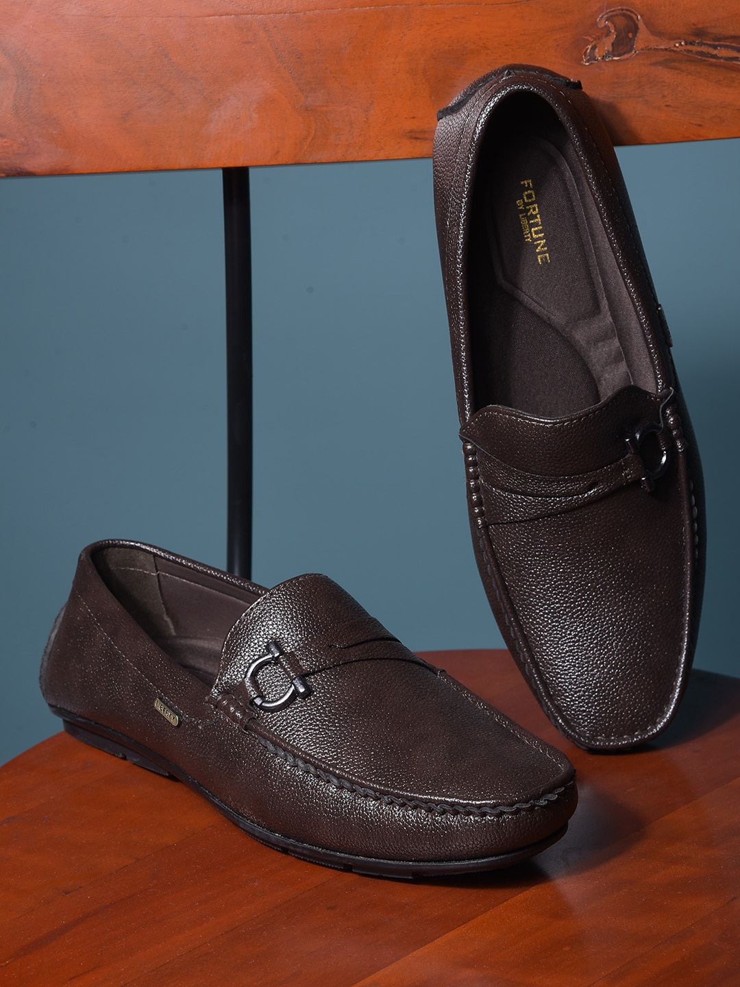 

Liberty Men Textured Square Toe Lightweight Driving Shoes, Brown