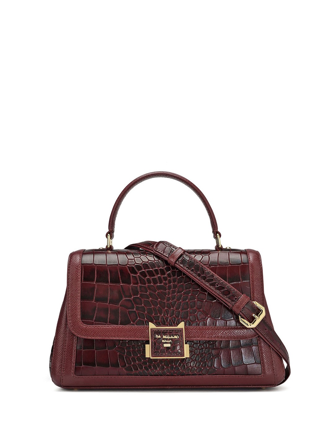 

Da Milano Leather Swagger Handheld Bag, Burgundy