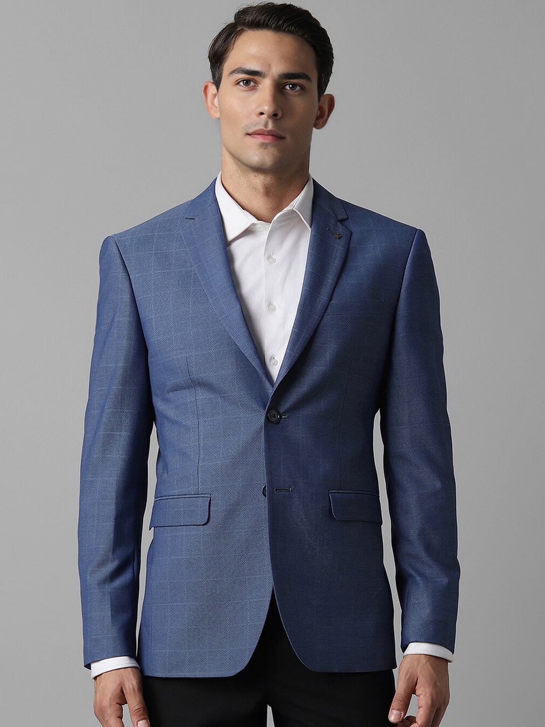 

Louis Philippe Men Checked Slim-Fit Formal Blazer, Blue