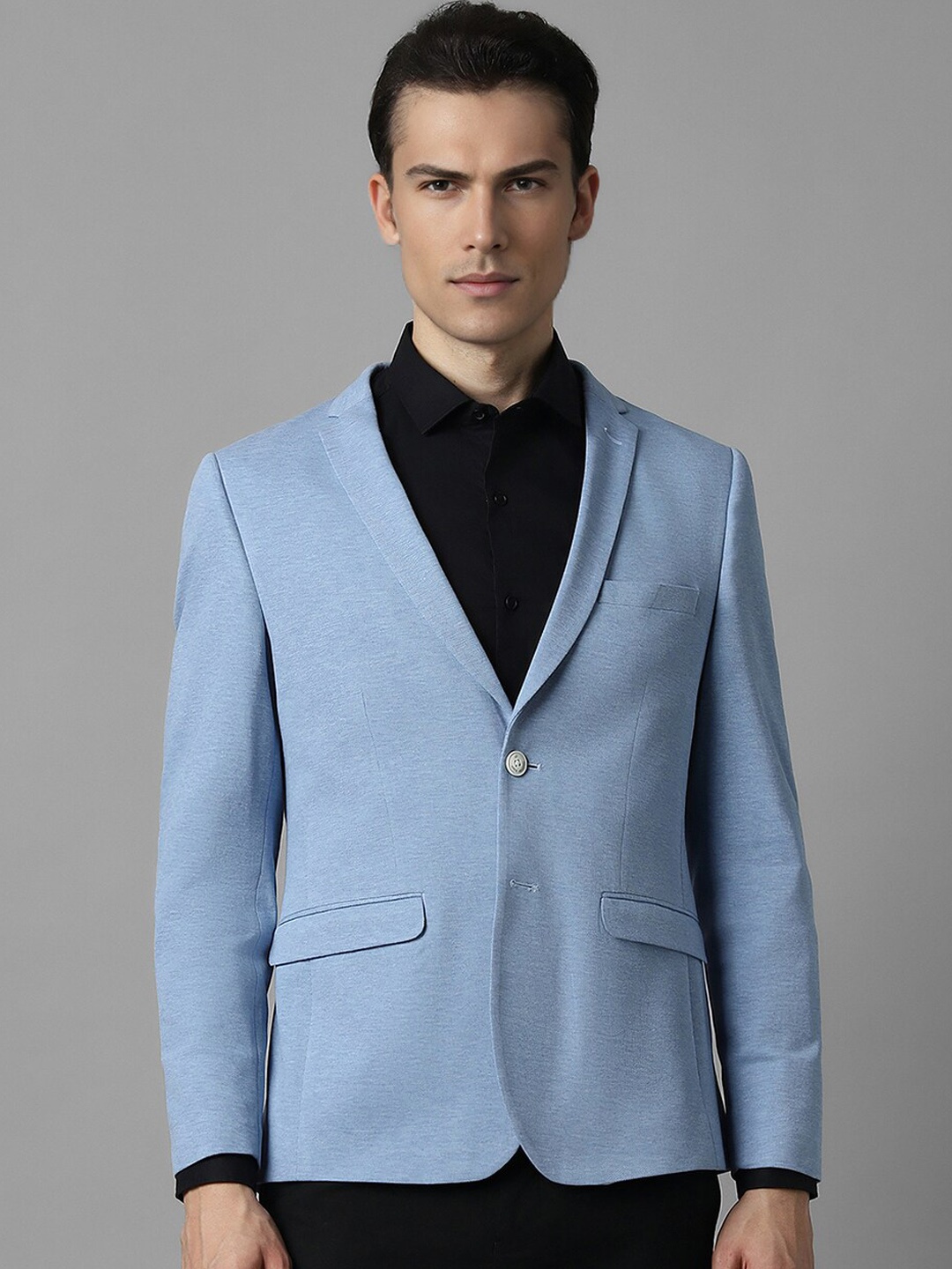 

Louis Philippe Sport Self Design Notched Lapel Slim-Fit Casual Blazers, Blue