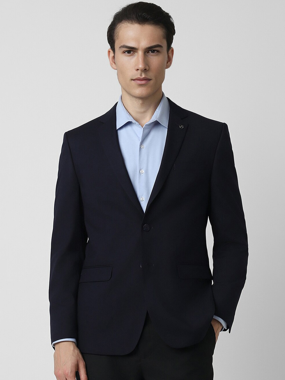 

Van Heusen Men Slim-Fit Single-Breasted Notched Lapel Casual Blazer, Navy blue
