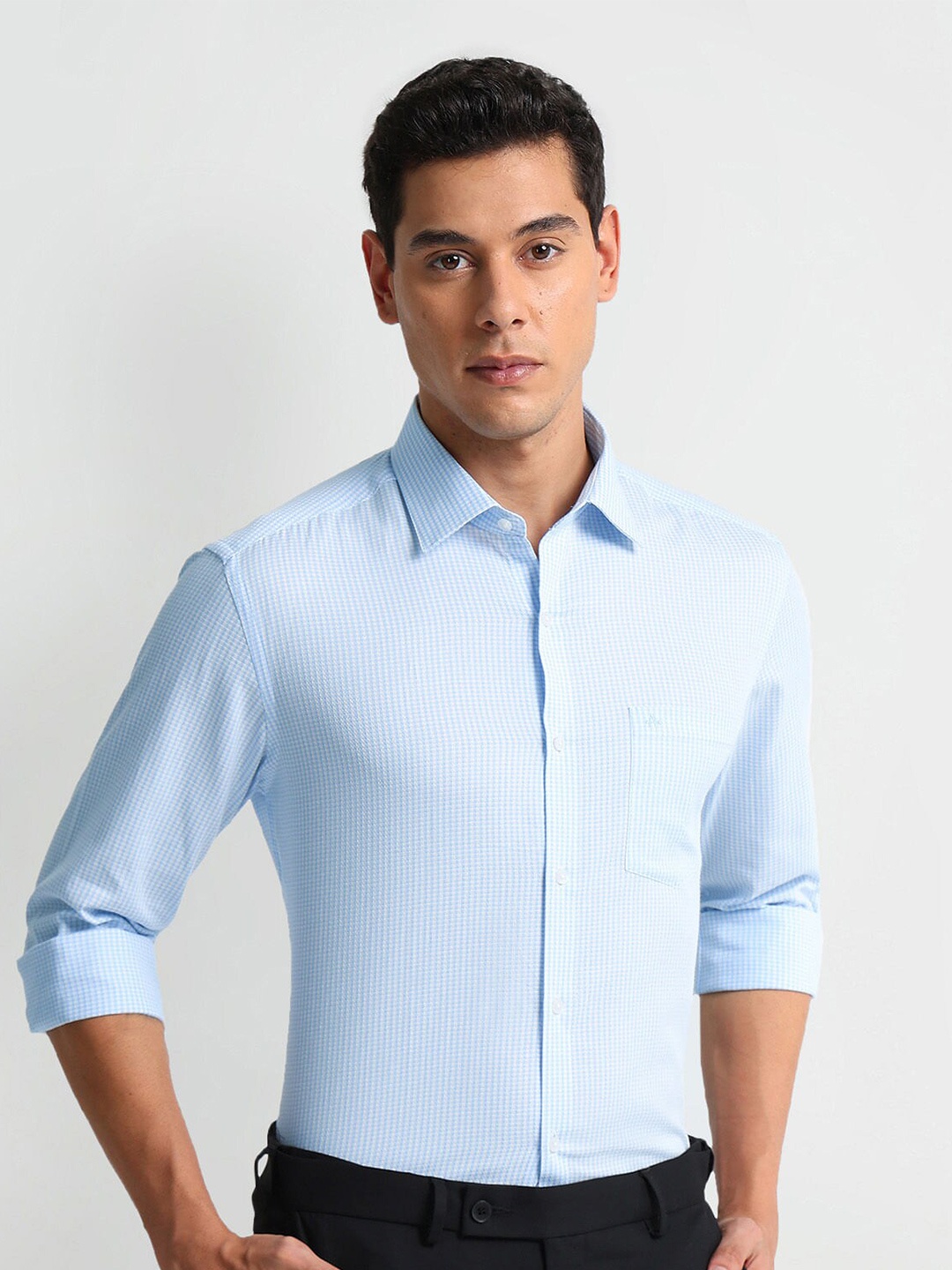 

Arrow Slim Fit Opaque Cotton Formal Shirt, Blue