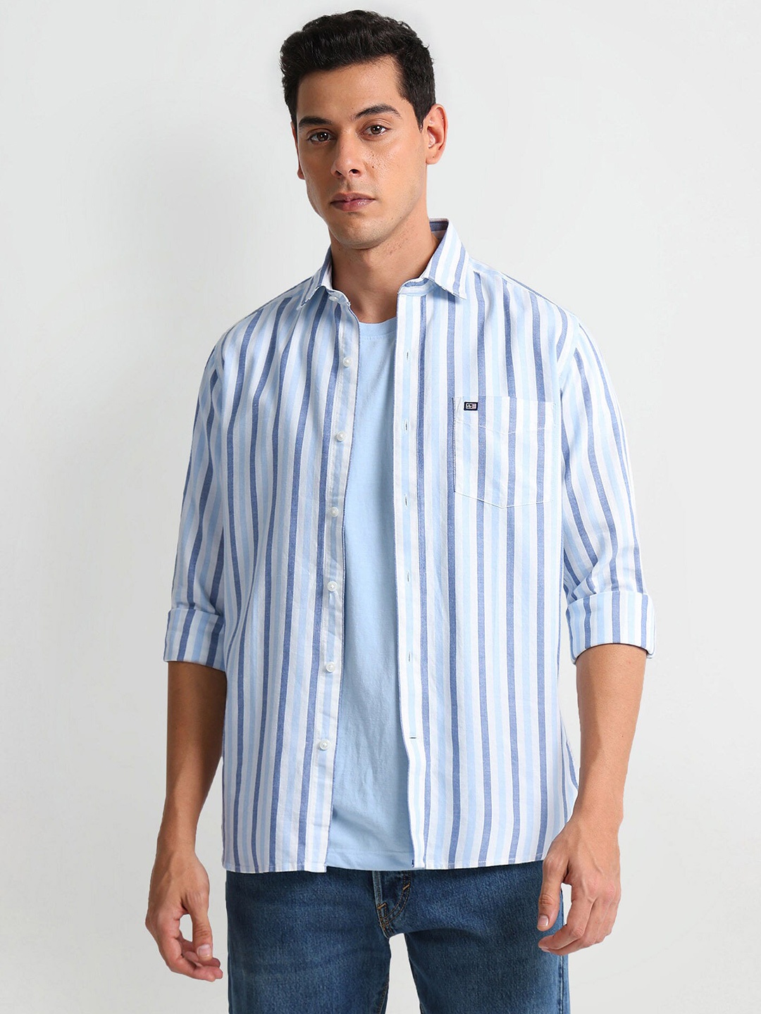 

Arrow Sport Slim Fit Striped Cotton Casual Shirt, White