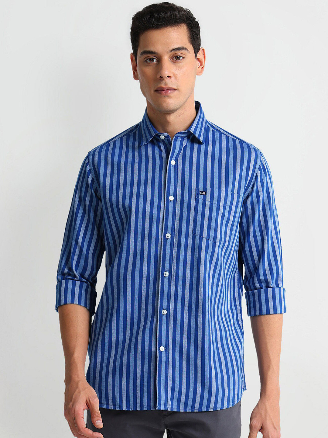 

Arrow Sport Slim Fit Striped Cotton Casual Shirt, Blue