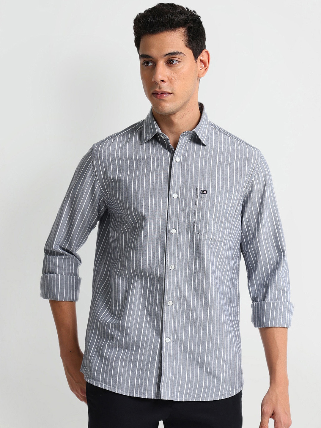 

Arrow Sport Slim Fit Striped Cotton Casual Shirt, Grey