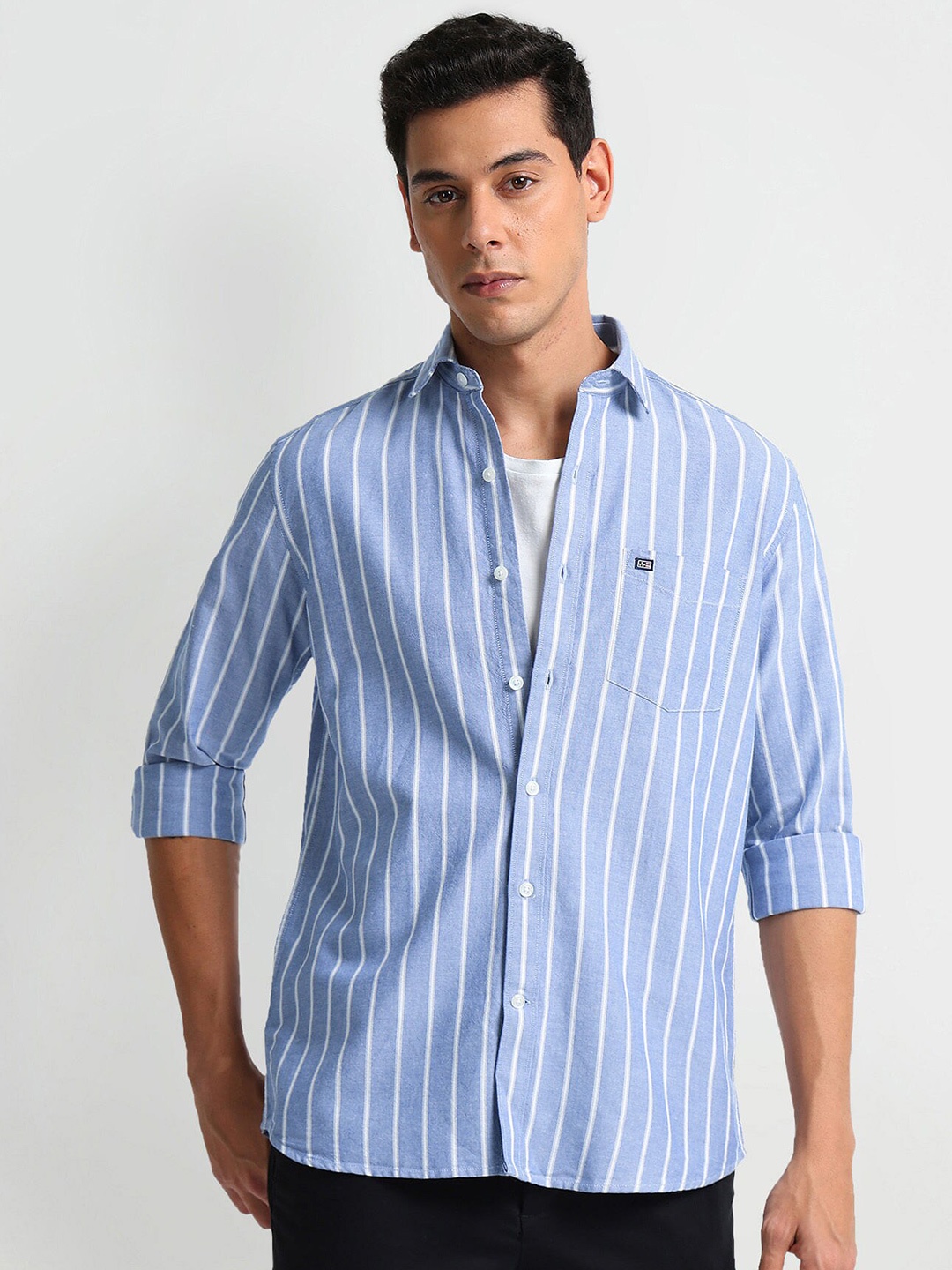 

Arrow Sport Slim Fit Striped Cotton Casual Shirt, Blue