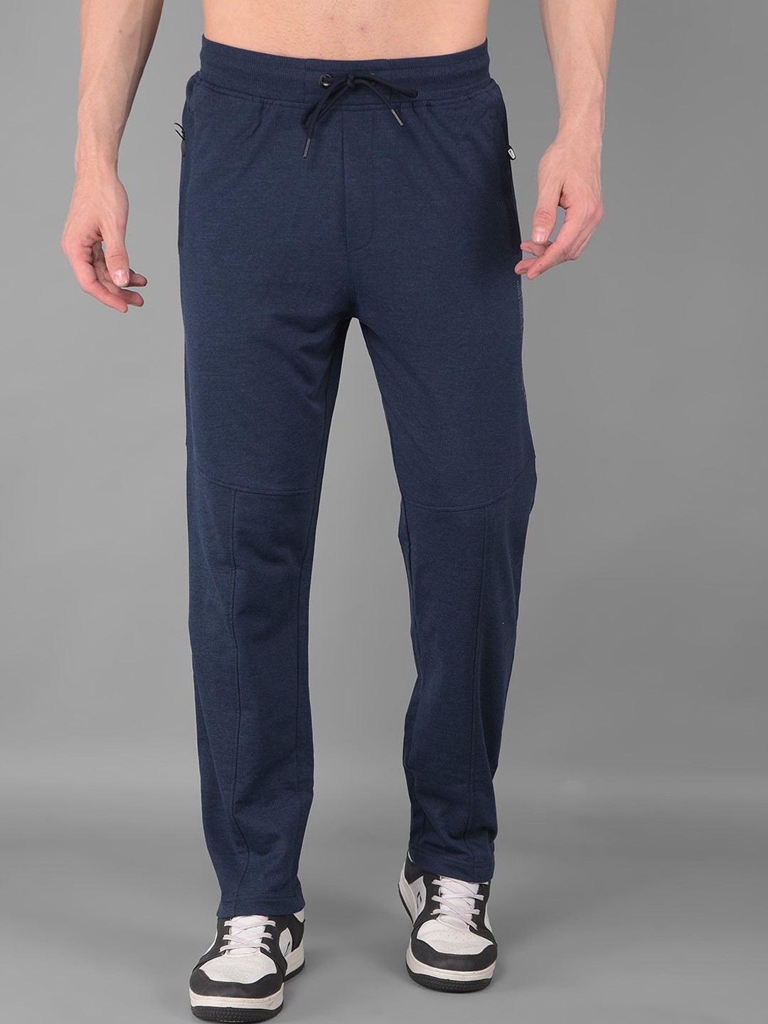 

COBB Men Mid Rise Cotton Track Pants, Blue