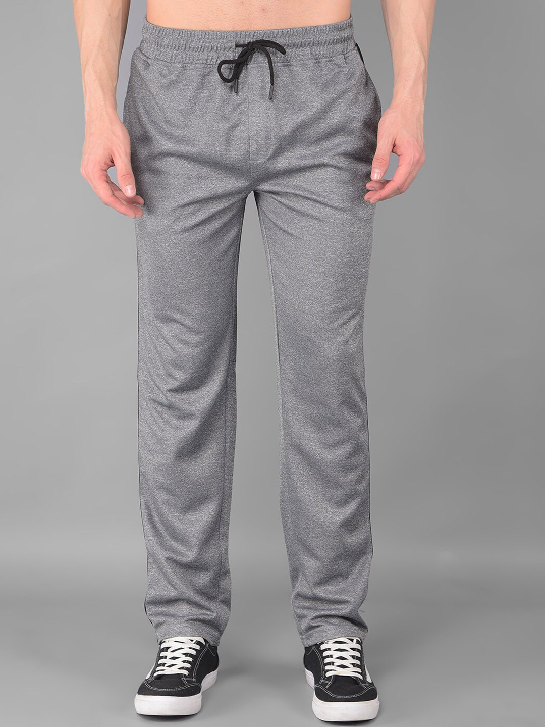 

COBB Men Cotton Mid Rise Track Pants, Grey