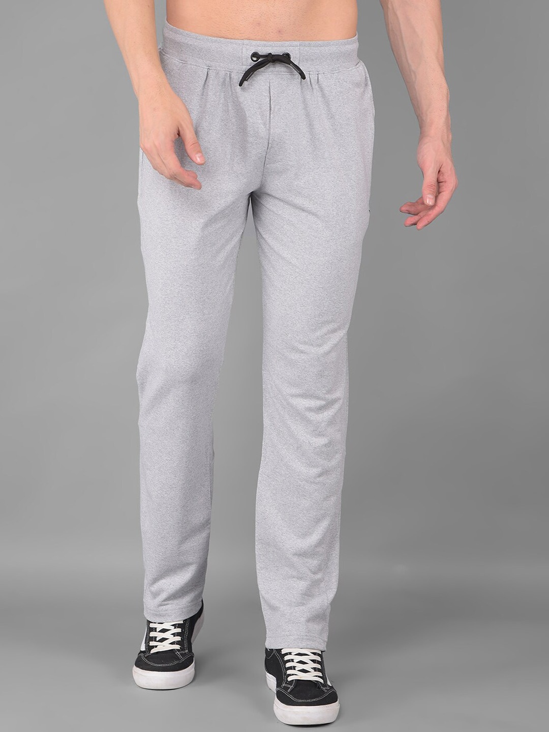 

COBB Men Cotton Mid Rise Track Pants, Grey