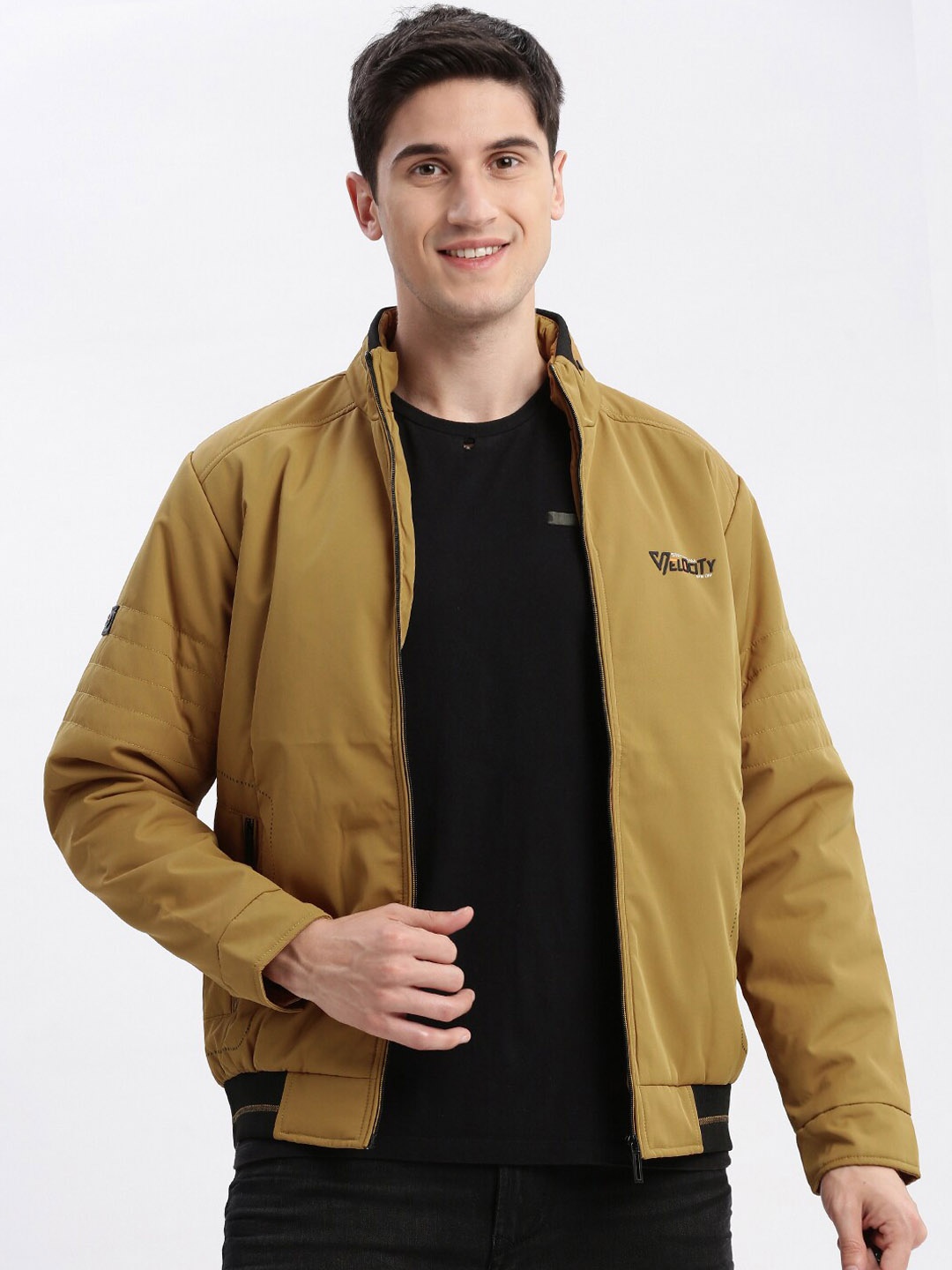 

SHOWOFF Stand Collar Rapid-Dry Technology Windcheater Bomber Jacket, Mustard