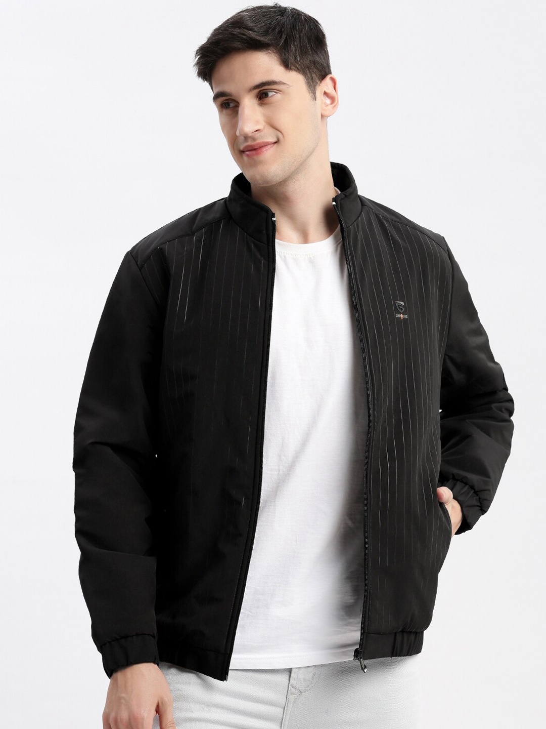 

SHOWOFF Windcheater Open Front Jacket, Black