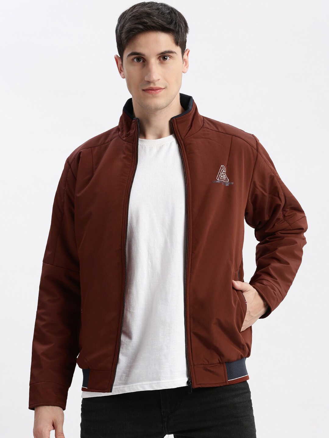 

SHOWOFF Windcheater Rapid-Dry Mock Collar Bomber Jacket, Rust