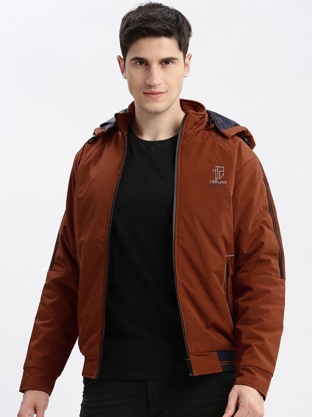 

SHOWOFF Hooded Windcheater Rapid Dry Bomber Jacket, Rust