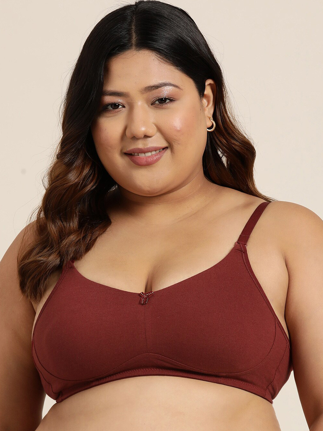 

Leading Lady Medium Coverage Non Padded T-shirt Bra With All Day Comfort, Maroon