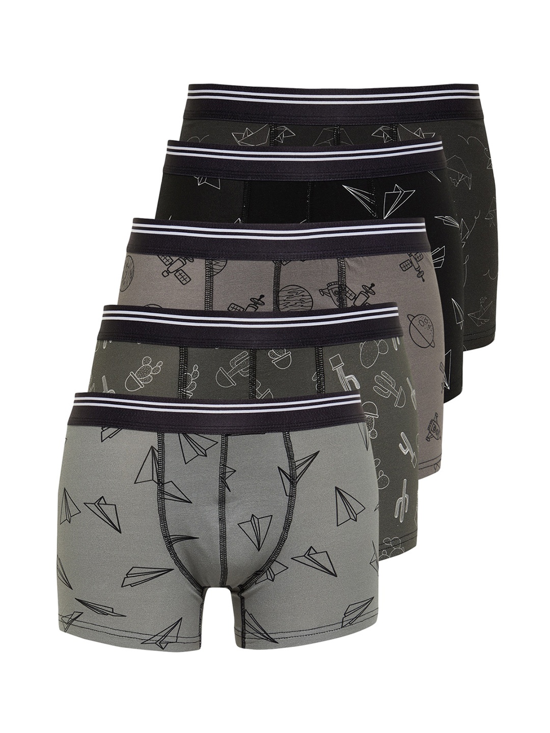 

Trendyol Pack Of 4 Printed Boxers 1042184151, Black
