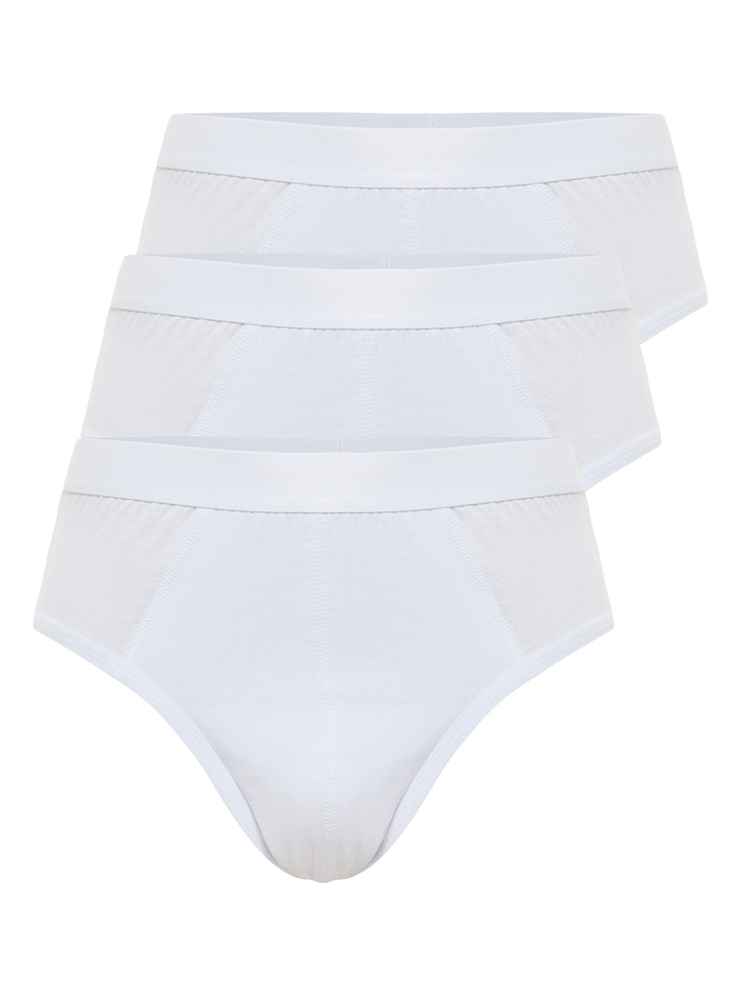 

Trendyol Pack Of 3 Mid-Rise Basic Briefs 1059174891, White