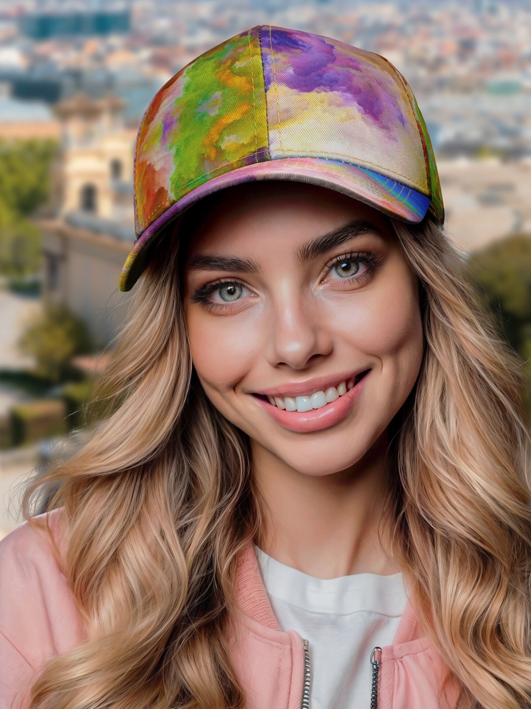 

JENNA Women Printed Baseball Cap, Green