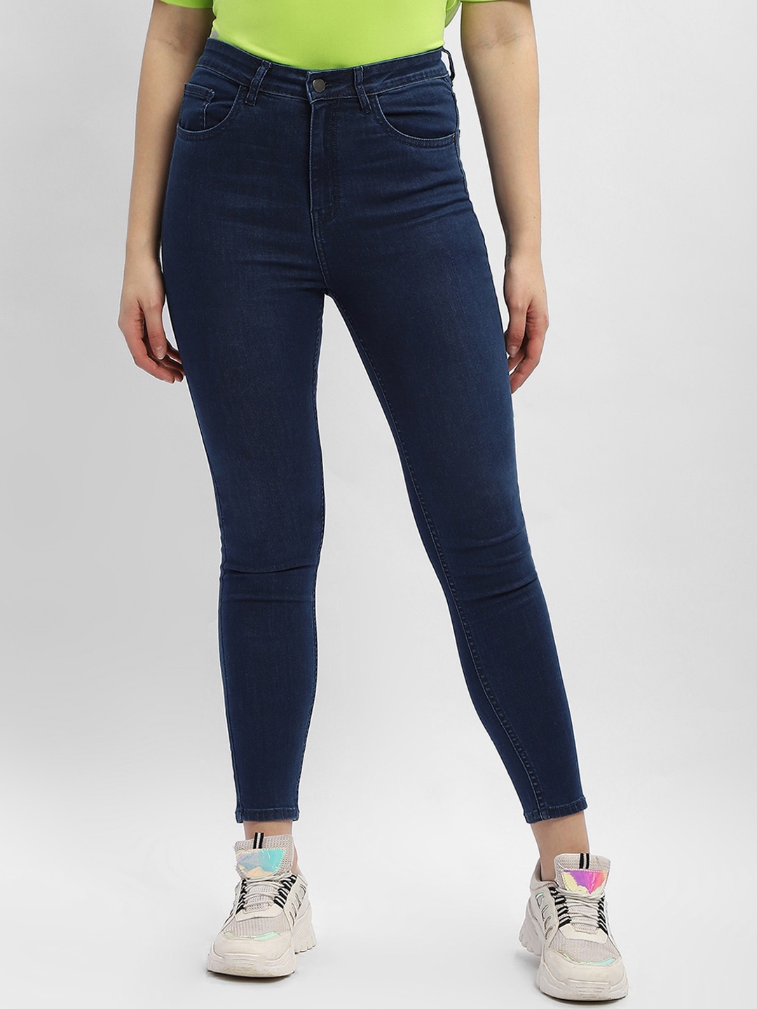 

Madame Women Skinny Fit Cotton Jeans, Blue