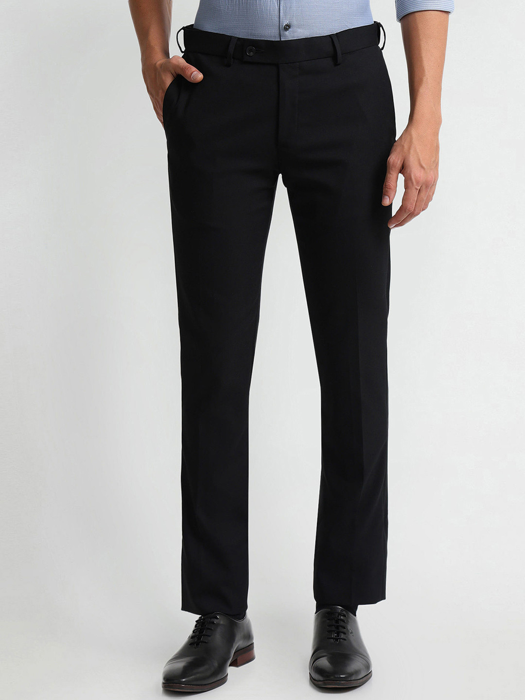 

Arrow Mid-Rise Slim Fit Formal Trouser, Black