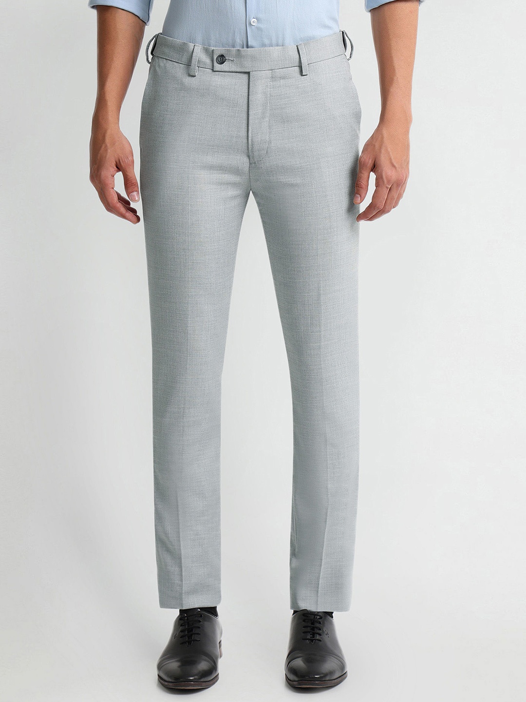 

Arrow Slim Fit Mid-Rise Formal Trousers, Grey