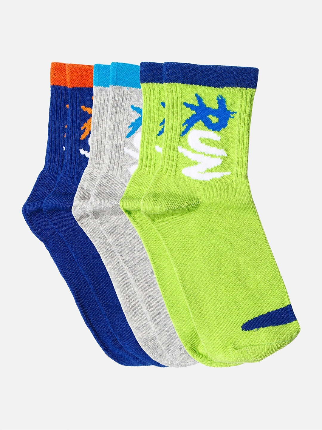 

Bodycare Boys Pack Of 3 Patterned Cotton Ankle-Length Socks, Blue