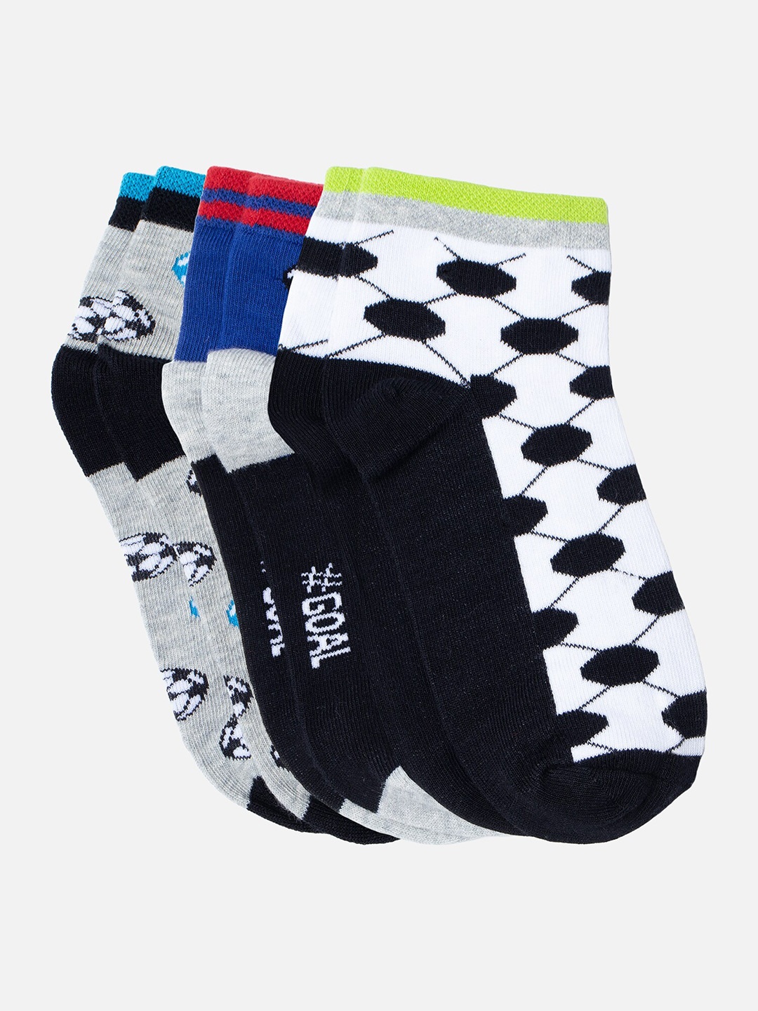 

Bodycare Boys Pack Of 3 Patterned Cotton Ankle-Length Socks, White