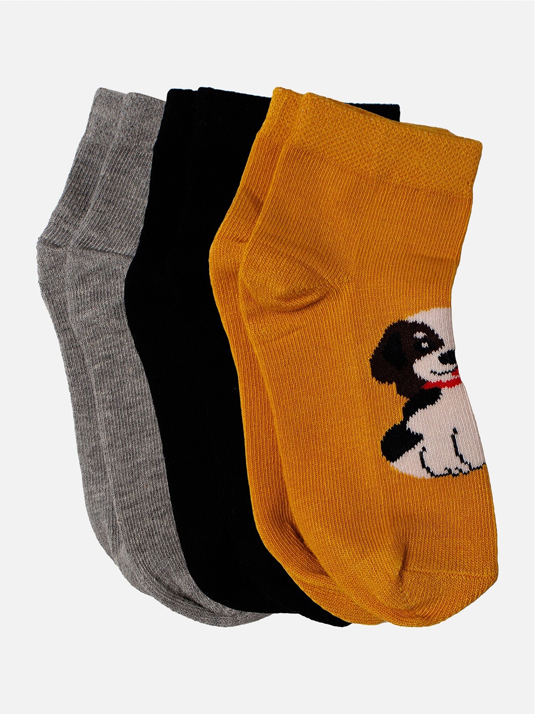 

Bodycare Boys Pack Of 3 Patterned Ankle-Length Socks, Grey