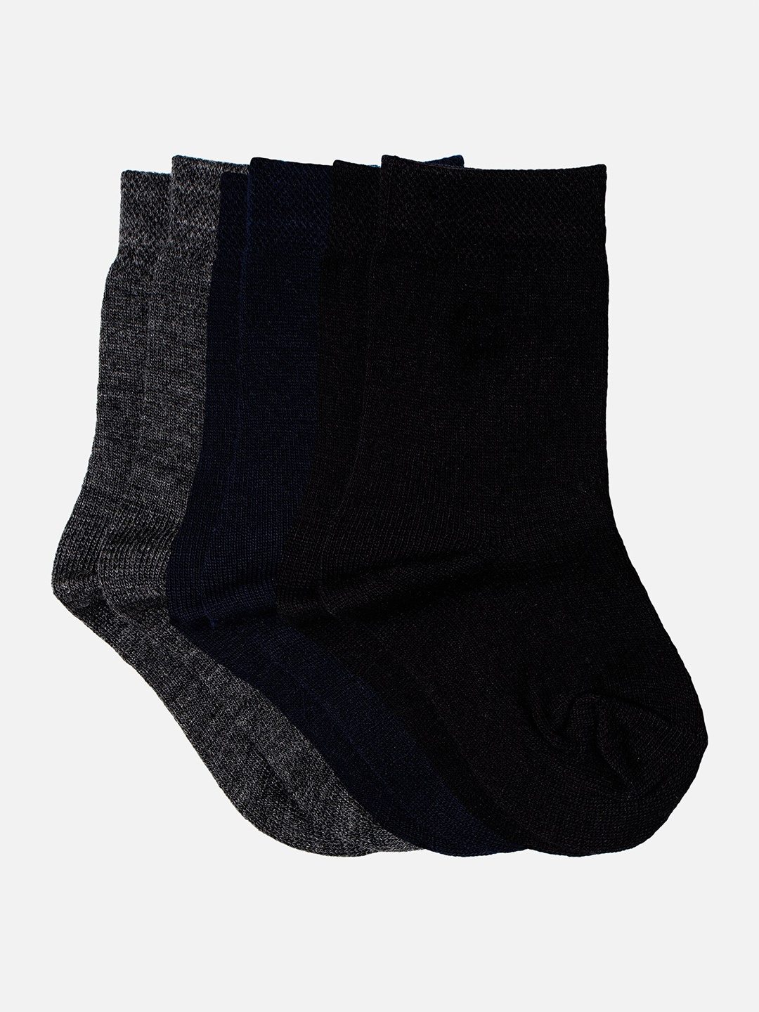 

Bodycare Kids Pack Of 3 Cotton Above Ankle-Length Socks, Black