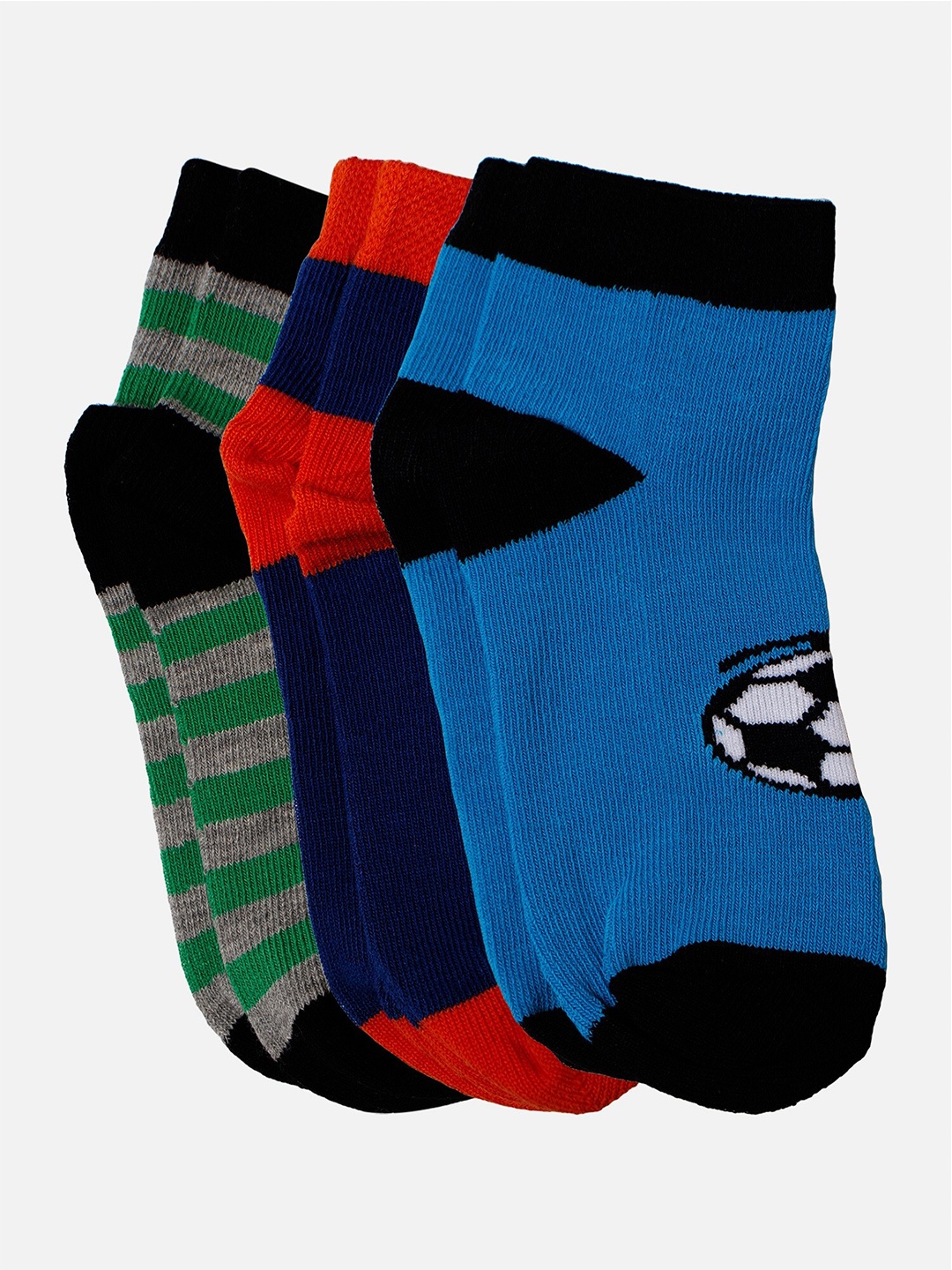 

Bodycare Boys Pack Of 3 Patterned Cotton Ankle-Length Socks, Blue