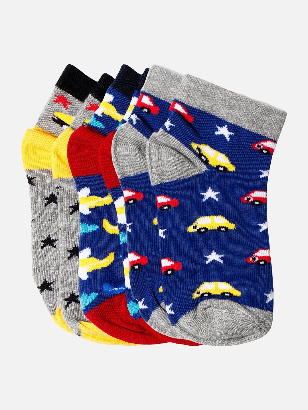 

Bodycare Boys Pack Of 3 Patterned Ankle-Length Socks, Grey