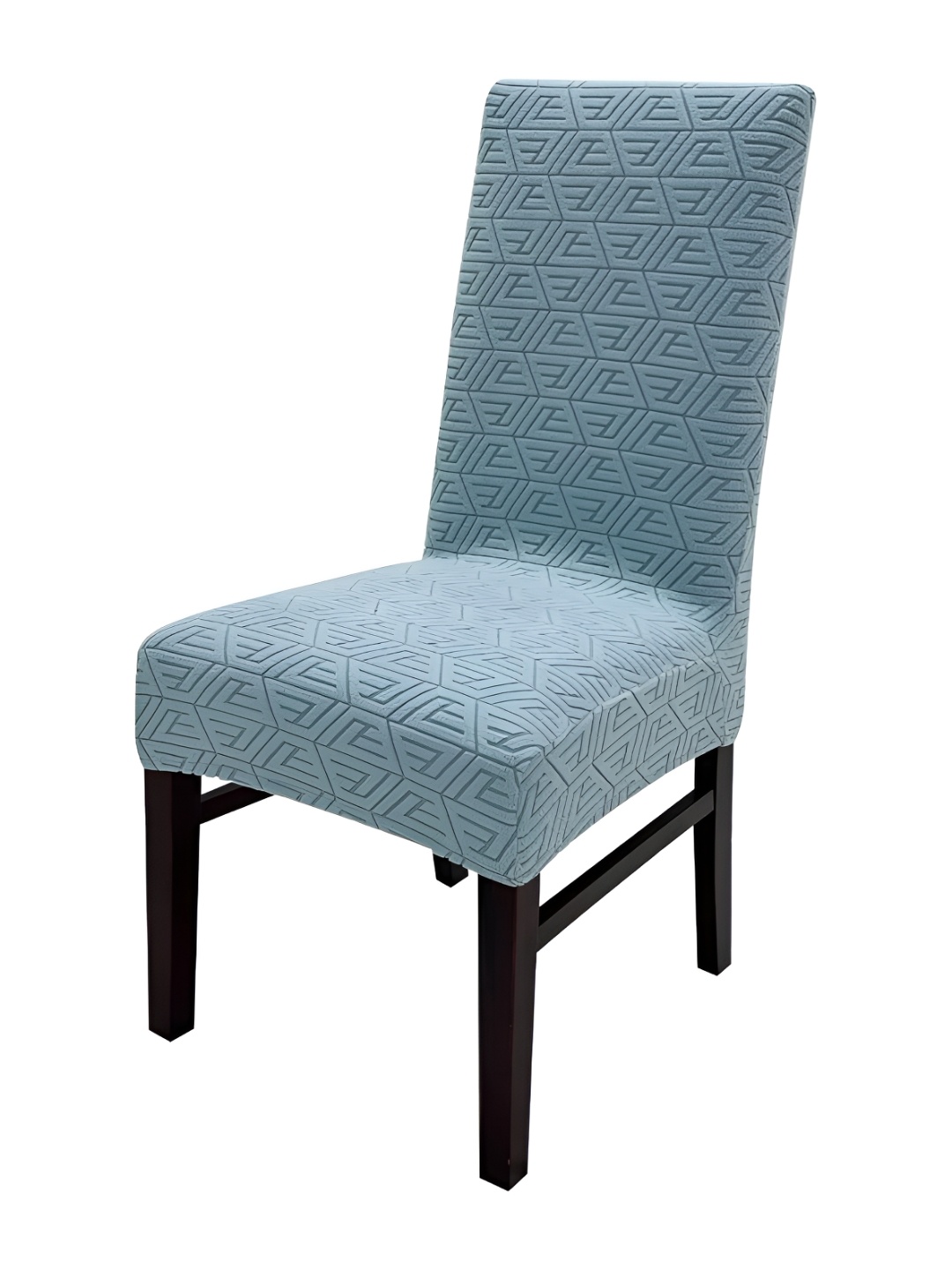 

HOUSE OF QUIRK Blue Textured Stretchable Chair Cover