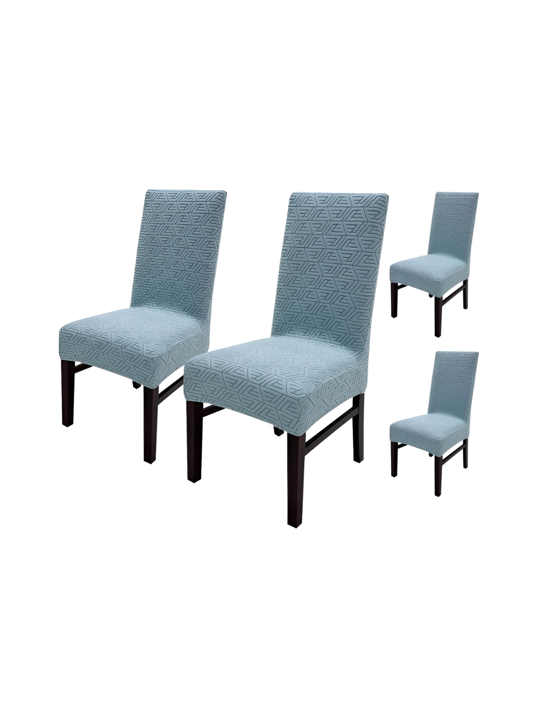 

HOUSE OF QUIRK Blue 4 Pcs Textured Stretchable Chair Covers