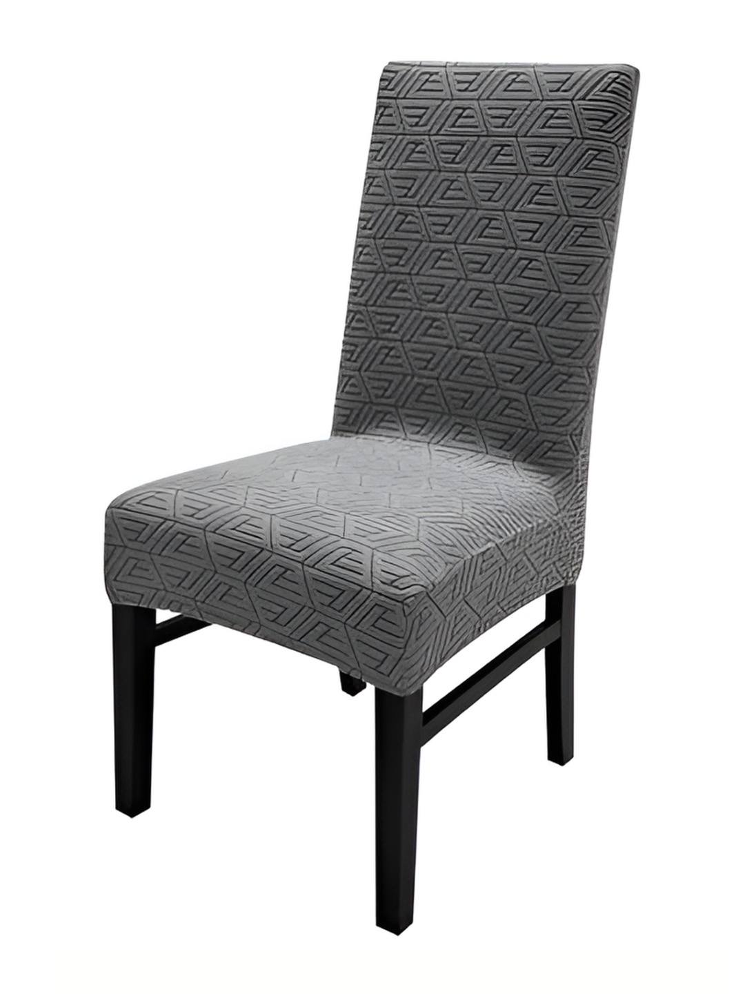 

HOUSE OF QUIRK Charcoal Self Design Jacquard Stretchable Chair Covers
