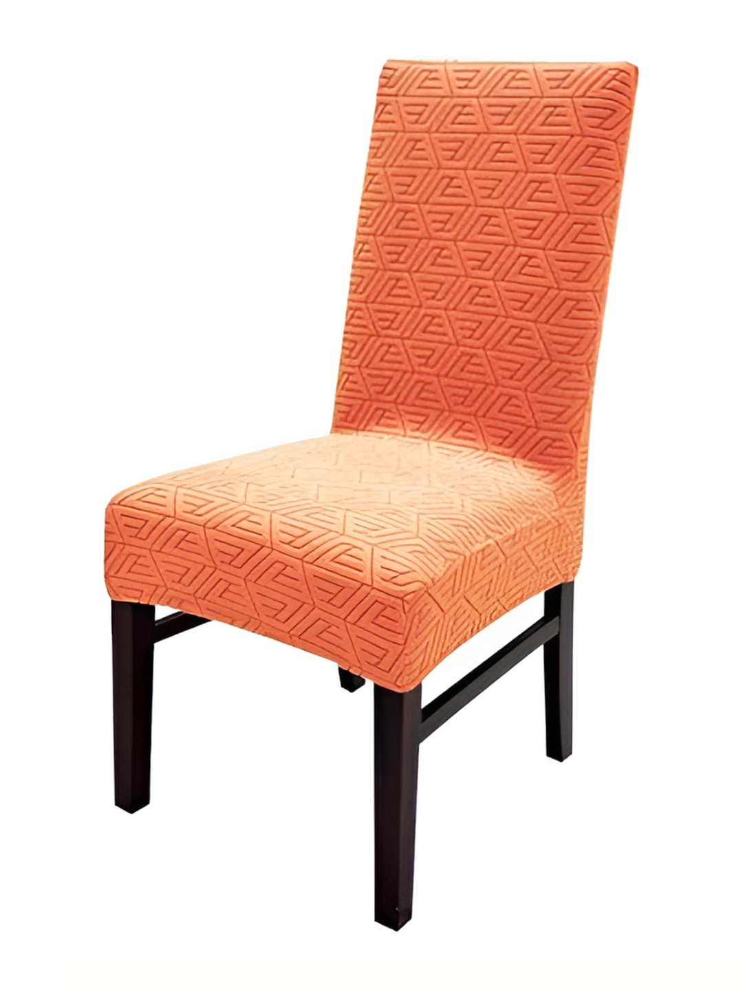 

HOUSE OF QUIRK Orange Self Design Jacquard Stretchable Chair Covers