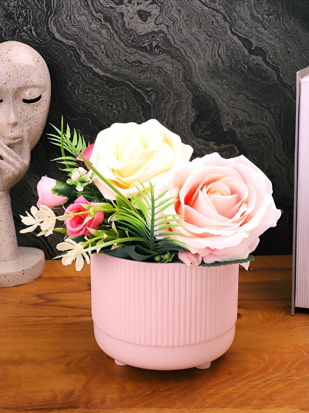 

TAYHAA Pink Textured Matte Finish Ceramic Planter