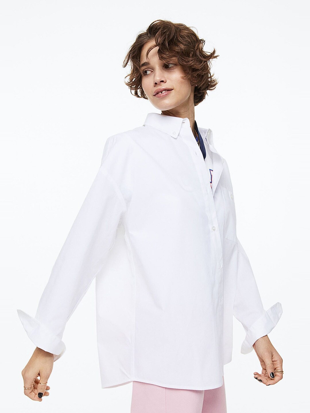 

Fab Star Comfort Oversized Pure Cotton Casual Shirt, White