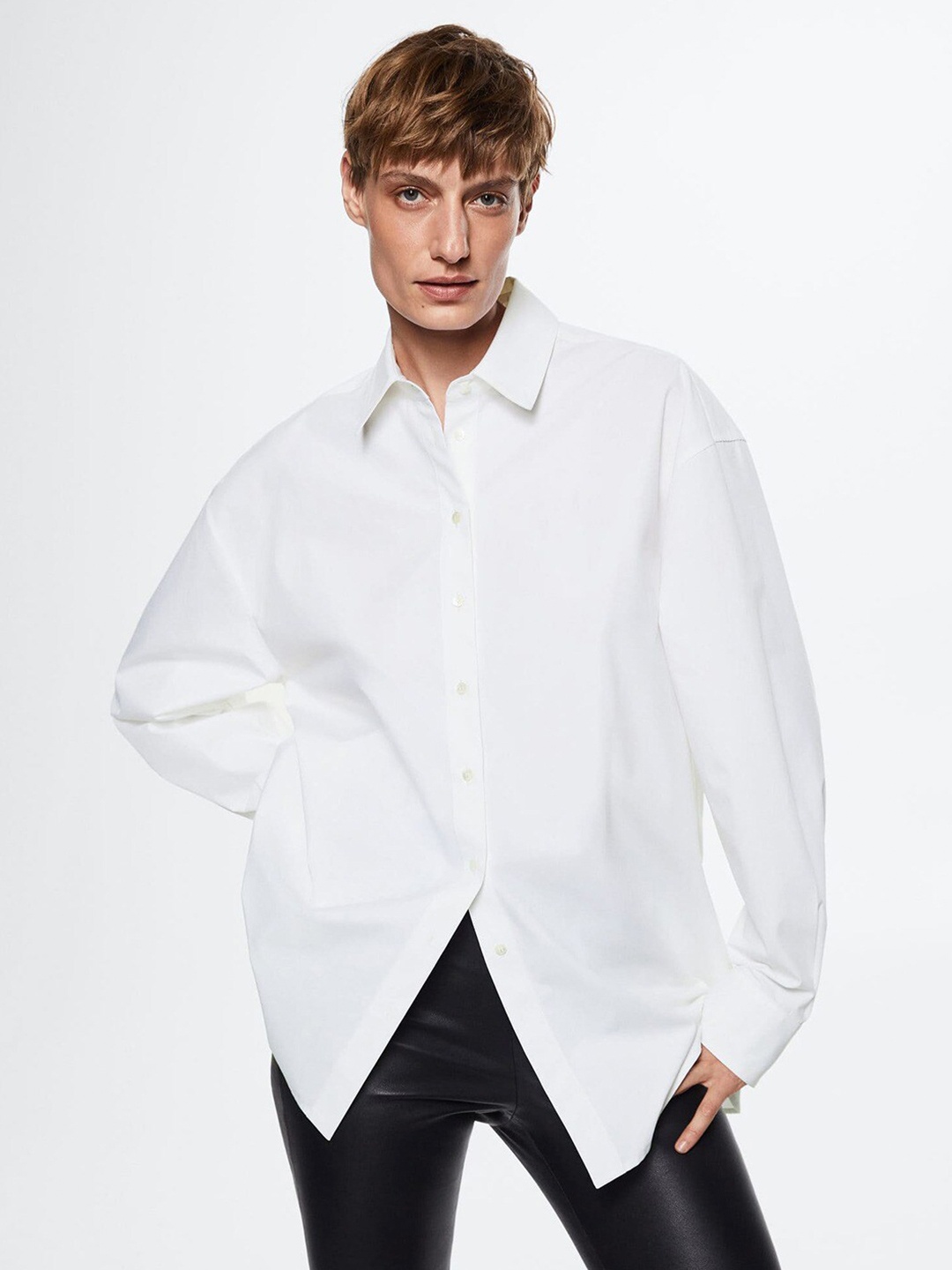 

Fab Star Comfort Oversized Pure Cotton Casual Shirt, White