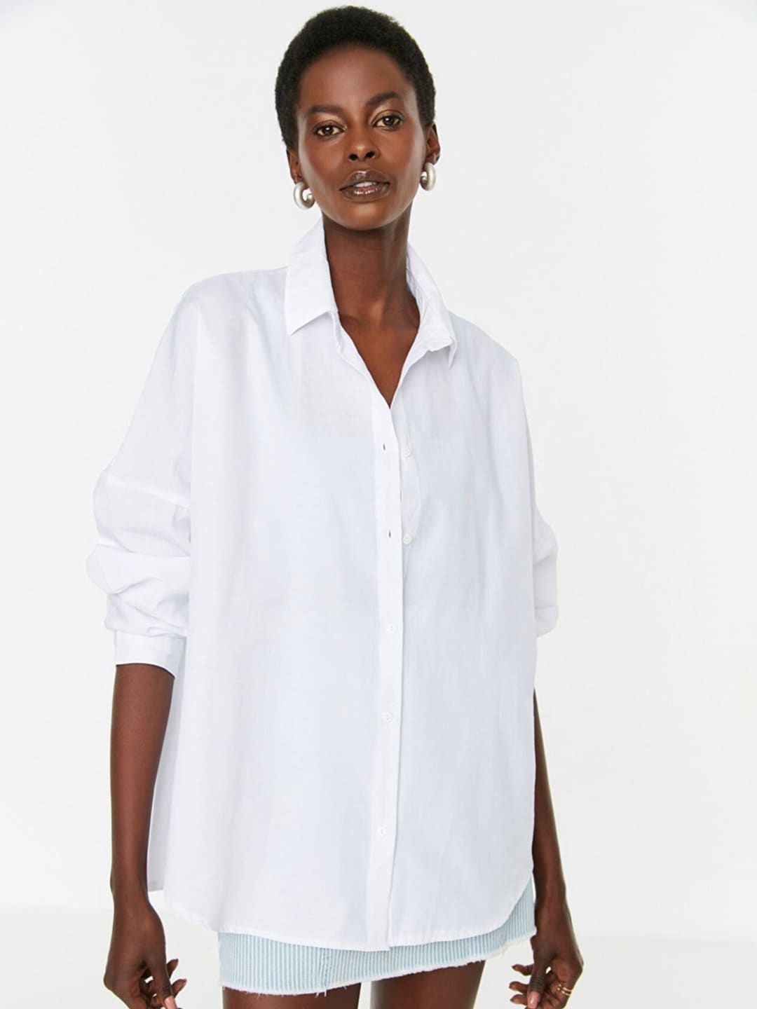 

Fab Star Comfort Oversized Cotton Casual Shirt, White