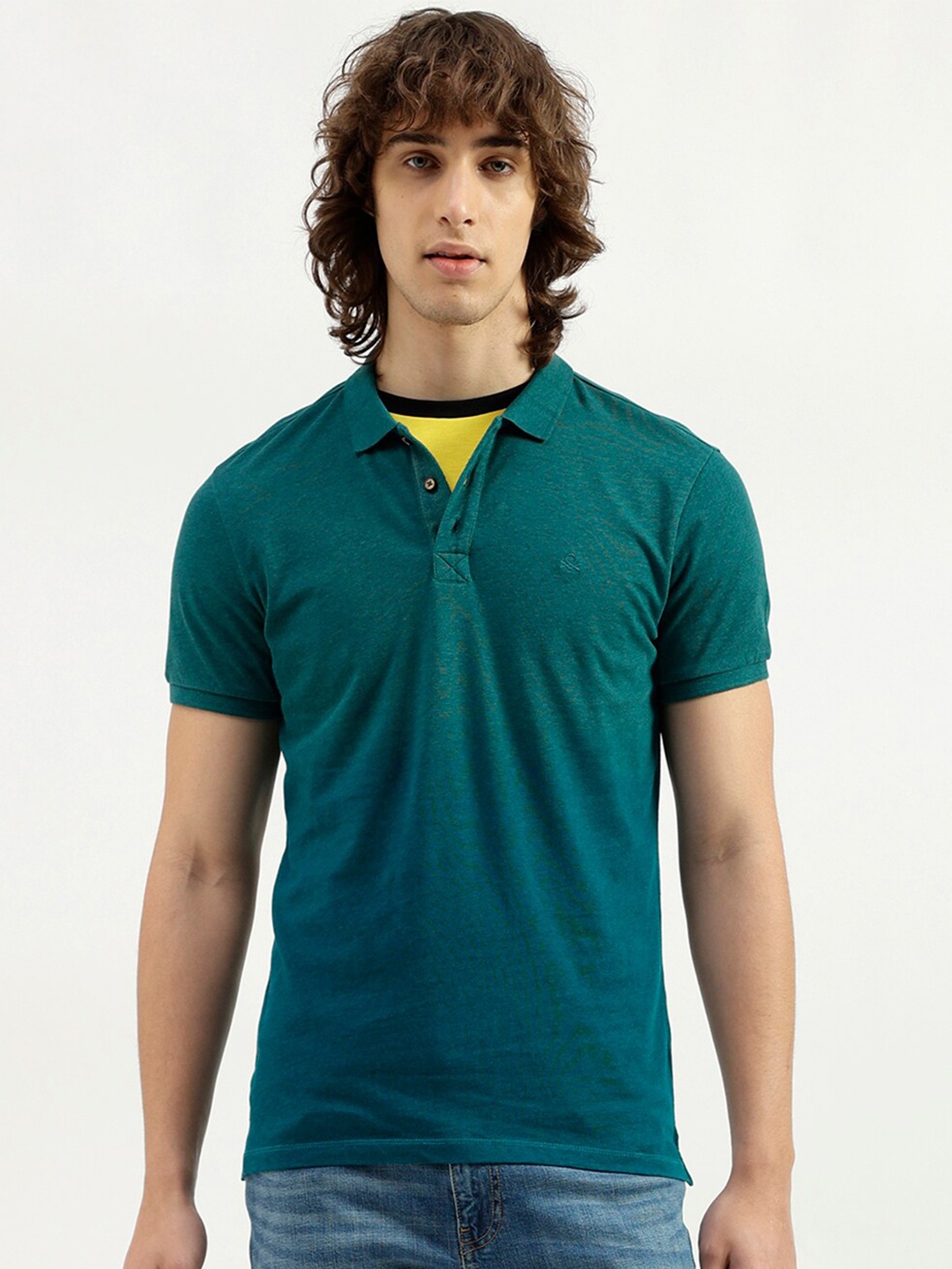 

United Colors of Benetton Polo Collar Pure Cotton T-shirt, Blue